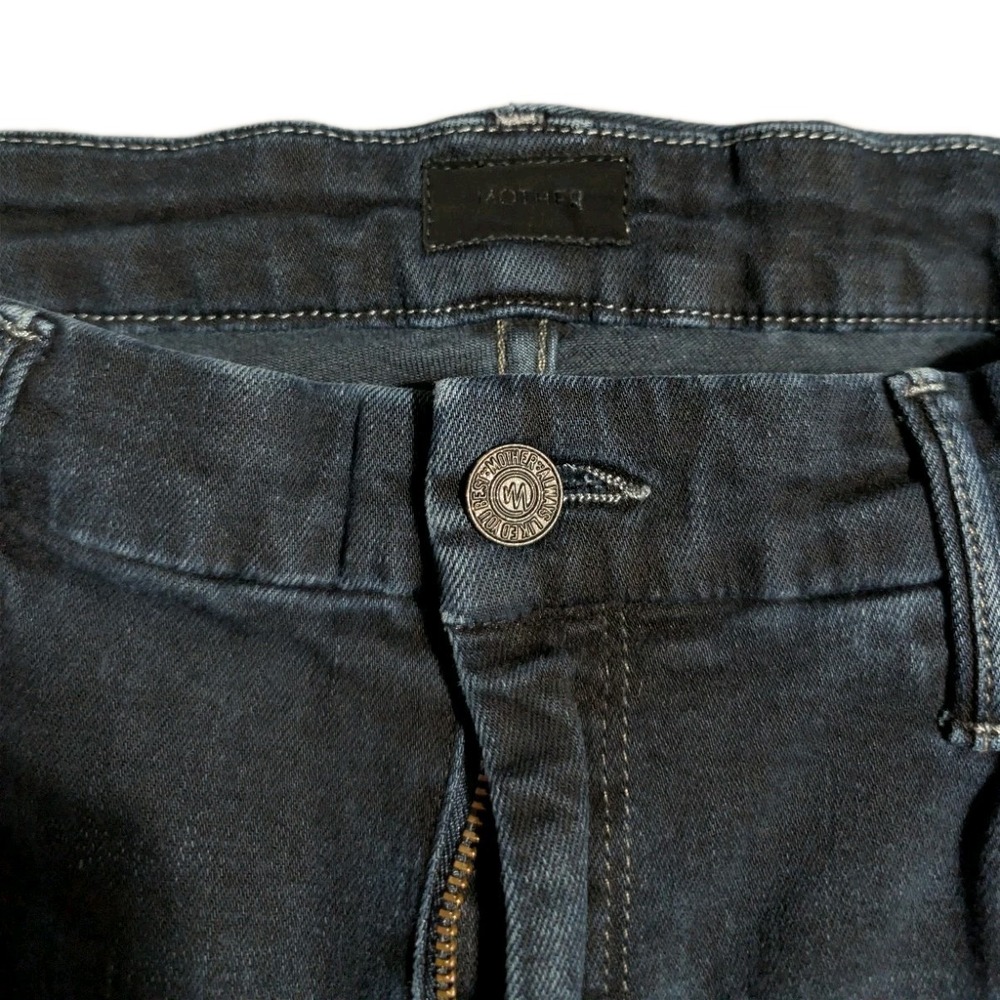 Mother The High Waisted Looker Ankle Fray Jeans Women's 33 Dark Wash Skinny - Picture 2 of 11